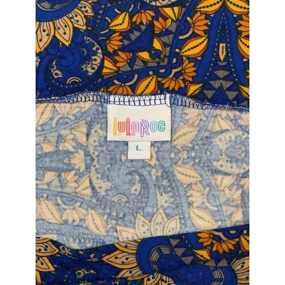 LULAROE Simply Comfortable Pull-on A-Line Skirt Large Bold Blue Pattern Stretch - Picture 5 of 12